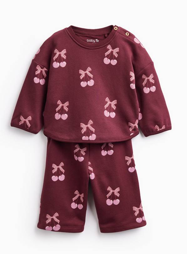 Cherry & Bow Print Sweat Set 9-12 months